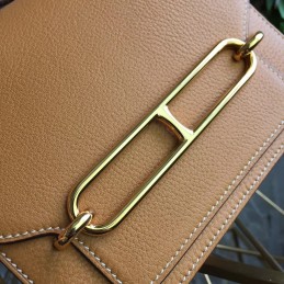 Replica Hermes Tan Roulis 18 Gold Hardware Bag