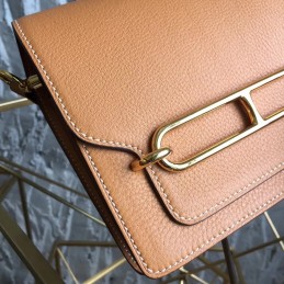 Replica Hermes Tan Roulis 18 Gold Hardware Bag
