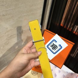 Replica Hermes Orange Leather H Buckle Belt