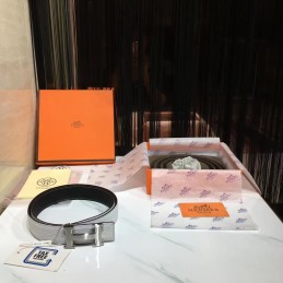 Replica Hermes White Leather H Buckle Belt
