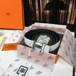 Replica Hermes White Leather H Buckle Belt