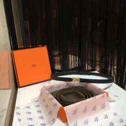 Replica Hermes Black White Reversible Gold H Buckle Leather Belt
