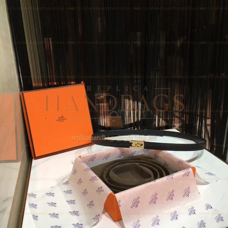 Replica Hermes Black White Reversible Gold H Buckle Leather Belt