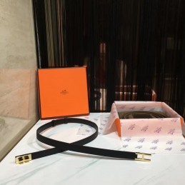 Replica Hermes Black White Reversible Gold H Buckle Leather Belt