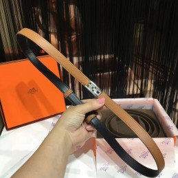 Replica Hermes Brown and Black Reversible H Buckle Leather Belt