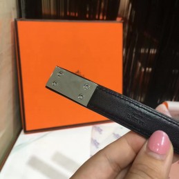 Replica Hermes Red and White Reversible H Buckle Leather Belt