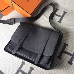 Replica Hermes Black Steve Caporal 35 Messenger Bag