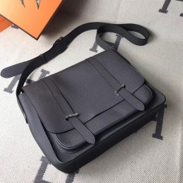 Replica Hermes Black Steve Caporal 35 Messenger Bag
