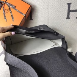 Replica Hermes Black Steve Caporal 35 Messenger Smooth Leather Bag