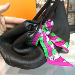 Replica Hermes Black Garden Party 30 Bag With Pink Scarf