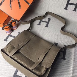Replica Hermes Taupe Steve Caporal 35 Messenger Bag