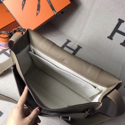 Replica Hermes Taupe Steve Caporal 35 Messenger Bag