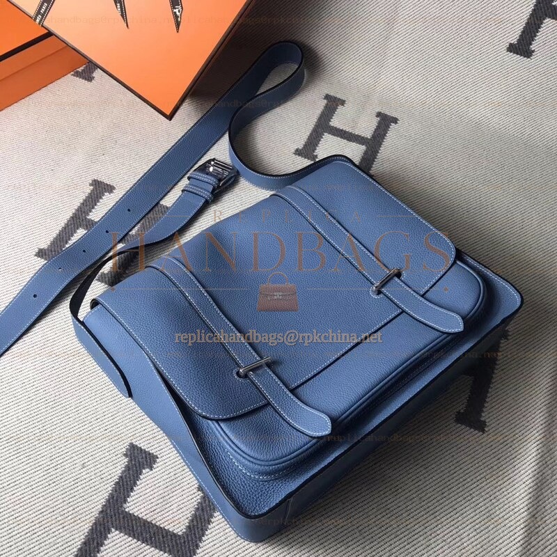 Replica Hermes Blue Steve Caporal 35 Messenger Bag