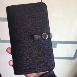 Replica Hermes Black Dogon Duo Wallet
