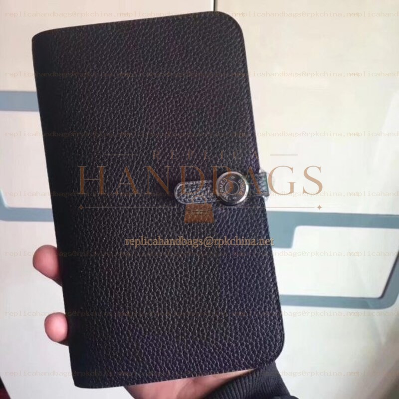 Replica Hermes Black Dogon Duo Wallet
