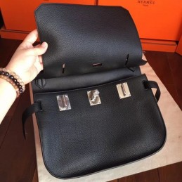 Replica Hermes Black Jypsiere 34 Smooth Leather Bag