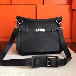 Replica Hermes Black Jypsiere 34 Smooth Leather Bag