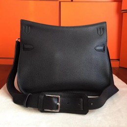 Replica Hermes Black Jypsiere 34 Smooth Leather Bag