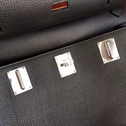 Replica Hermes Black Jypsiere 34 Smooth Leather Bag