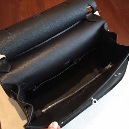 Replica Hermes Black Jypsiere 34 Smooth Leather Bag