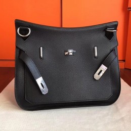 Replica Hermes Black Jypsiere 34 Smooth Leather Bag