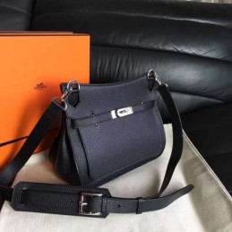 Replica Hermes Black Jypsiere 28 Smooth Leather Bag