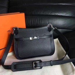 Replica Hermes Black Jypsiere 28 Smooth Leather Bag