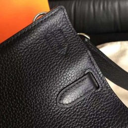 Replica Hermes Black Jypsiere 28 Smooth Leather Bag
