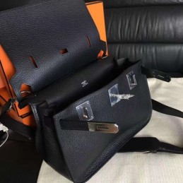 Replica Hermes Black Jypsiere 28 Smooth Leather Bag