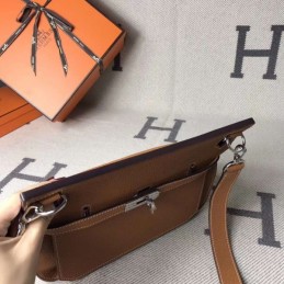 Replica Hermes Tan Jypsiere 28 Textured Leather Bag