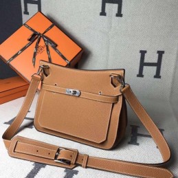 Replica Hermes Tan Jypsiere 28 Textured Leather Bag