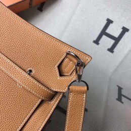 Replica Hermes Tan Jypsiere 28 Textured Leather Bag