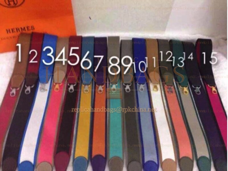 Replica Hermes Red Multicolor Leather Bag Strap