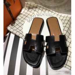 Replica Hermes Black Oran Sandal