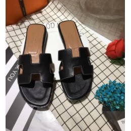 Replica Hermes Black Oran Sandal