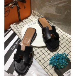 Replica Hermes Black Oran Sandal