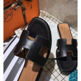 Replica Hermes Black Oran Sandal