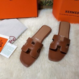 Replica Hermes Dark Brown Oran Sandal