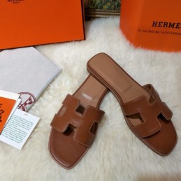 Replica Hermes Dark Brown Oran Sandal