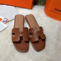 Replica Hermes Dark Brown Oran Sandal
