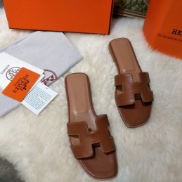 Replica Hermes Dark Brown Oran Sandal