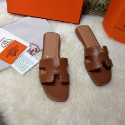 Replica Hermes Dark Brown Oran Sandal