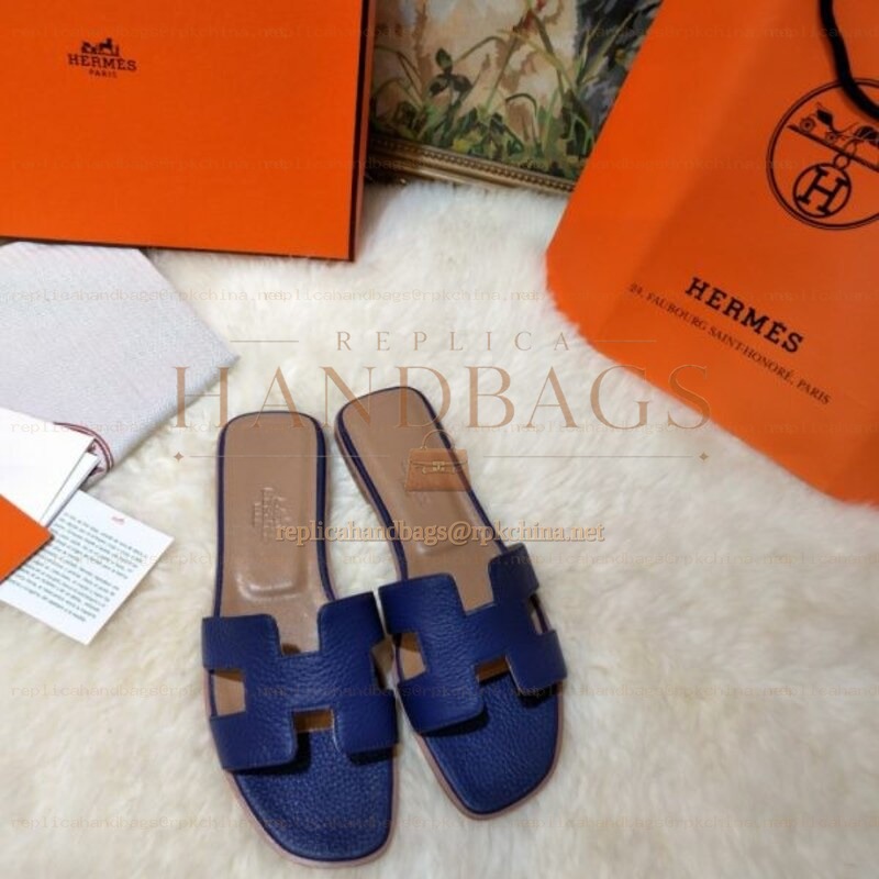 Replica Hermes Royal Blue Oran Sandal
