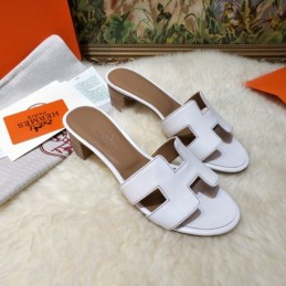 Replica Hermes White Oran Slide Sandal