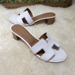 Replica Hermes White Oran Slide Sandal