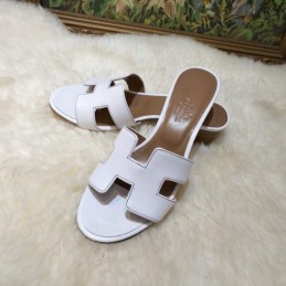 Replica Hermes White Oran Slide Sandal