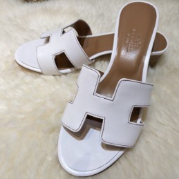 Replica Hermes White Oran Slide Sandal
