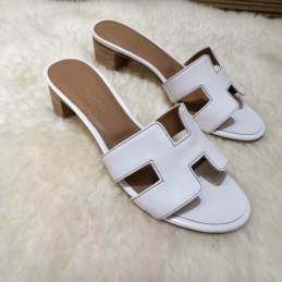 Replica Hermes White Oran Slide Sandal