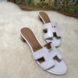 Replica Hermes White Oran Slide Sandal