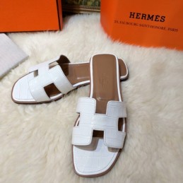 Replica Hermes White Oran Flat Sandal